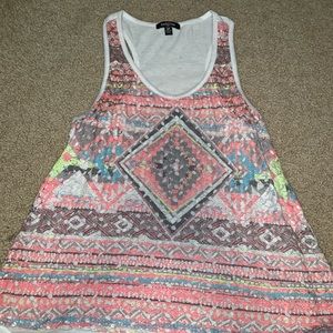 Cream with colors tank top